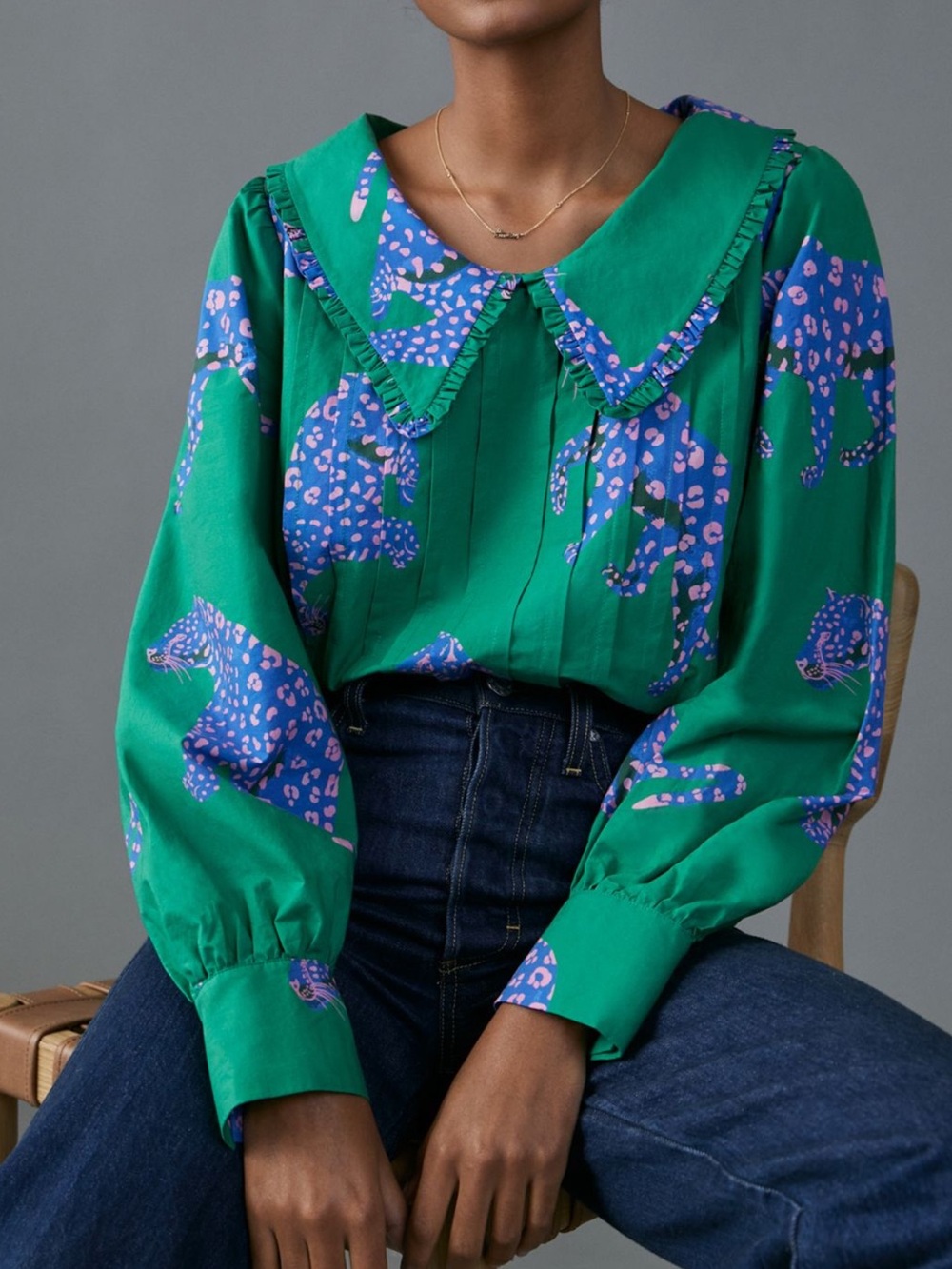 Farm Rio Anthro Leopard Blouse - Picture 3 of 10